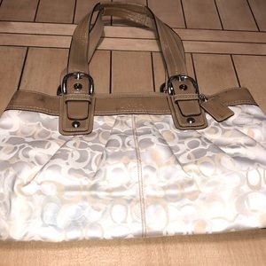Tan/Beige Large Coach Purse Tote